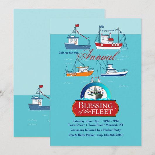 Bénédiction de la flotte Invitation (Devant / Derrière)
