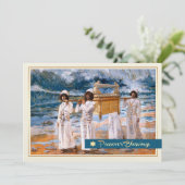 Bénédiction de la Pâque. Carte de voeux pour les b (Debout devant)