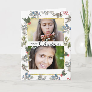 Bénédiction de Noël 2 Carte photo Aquarelle douce