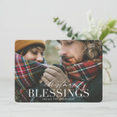 Bénédiction de Noël carte photo rouge plaid (Debout devant)
