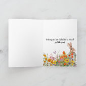 Bénédiction de Pâques Carte de lapin Vintage (Intérieur)