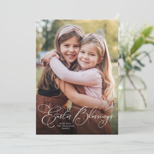 Bénédiction de Pâques carte photo vertical (Debout devant)