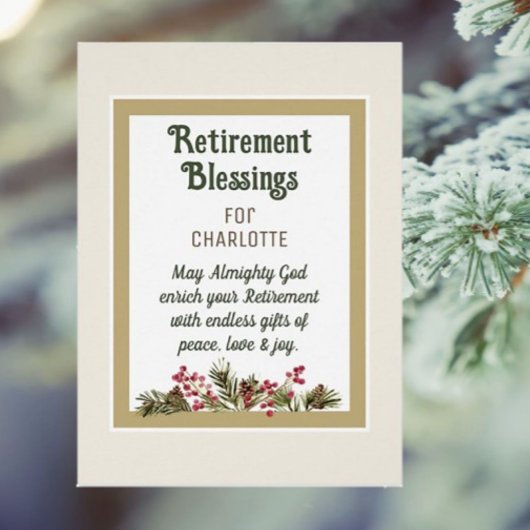 Bénédiction de retraite pour carte d'ami