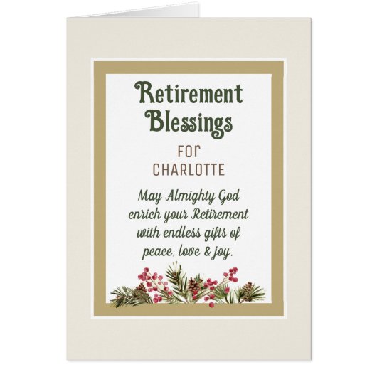 Bénédiction de retraite pour carte d'ami (Devant)