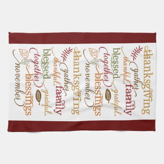 Bénédiction de Thanksgiving Serviette de cuisine B (Horizontal)