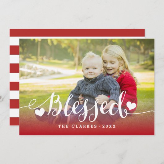 Bénédiction de vacances de script | Carte photo de (Devant / Derrière)