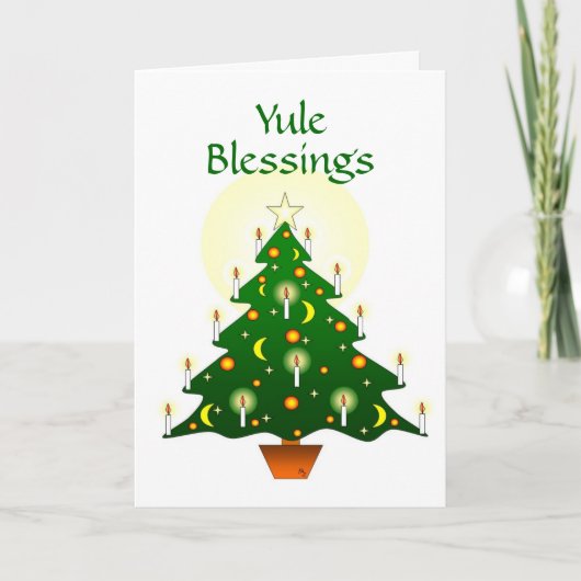 Bénédiction de Yule avec Yule Tree Pagan carte Wic (Devant)