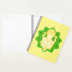 Bénédiction Jaune et Vert Lord Ganesh Planificateu