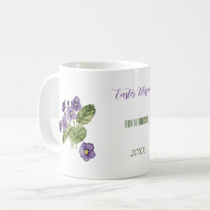 bénédiction pâques violet violet aquarelle Mug