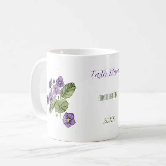 bénédiction pâques violet violet aquarelle Mug (Devant gauche)