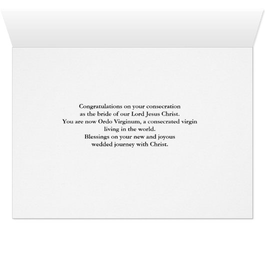 Bénédictions Consacrées Vierge Vie dans le monde (Intérieur Horizontal (Bas))