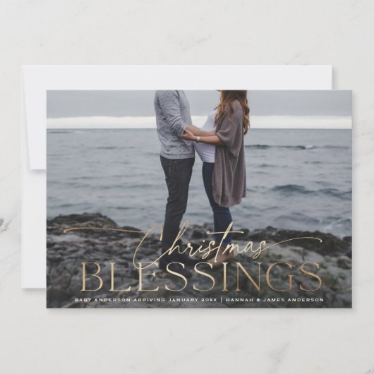 Bénédictions de Noël Faire-part de grossesse de va (Devant)