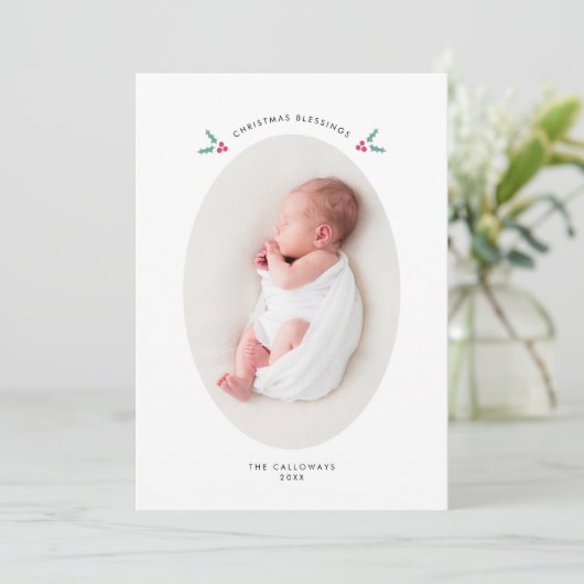 Bénédictions de Noël Mistletoe Faire-part de naiss (Debout devant)
