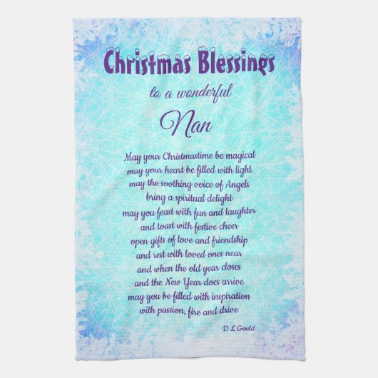 Bénédictions de Noël Nan Serviettes de cuisine (Vertical)