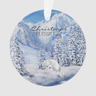 Bénédictions de Noël Paysage hivernal et renard