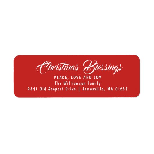 Bénédictions de Noël Retourner Adresse Étiquettes  (Devant)