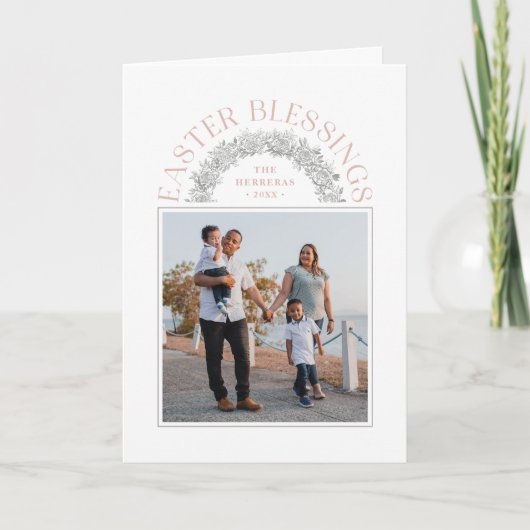 Bénédictions de Pâques Carte photo d'arc de couron (Devant)