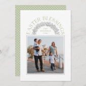 Bénédictions de Pâques Carte photo d'arc de couron (Devant / Derrière)