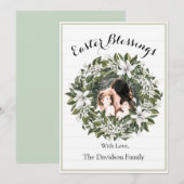 Bénédictions de Pâques Carte photo floral (Devant / Derrière)