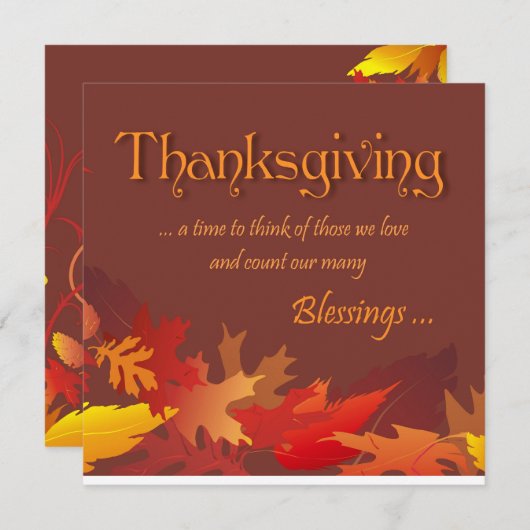 Bénédictions de thanksgiving - invitation de dîner (Devant / Derrière)