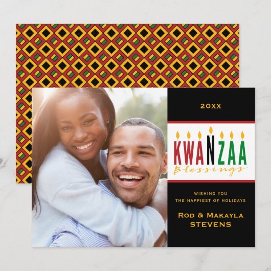 Bénédictions de vacances de Kwanzaa | 1 CARTE PHOT (Devant / Derrière)
