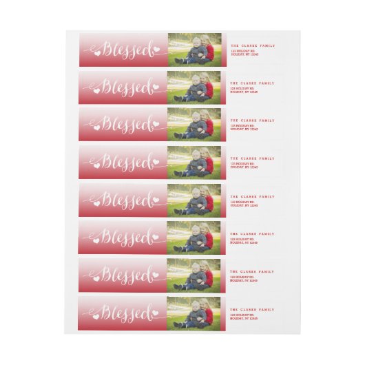 Bénédictions de vacances | Étiquette de adresse ph (Feuille)