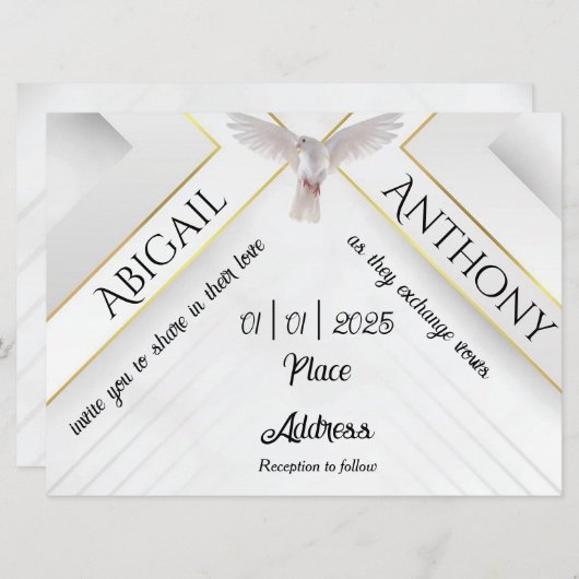 Bénédictions du Saint-Esprit Faire-part de mariage (Devant / Derrière)