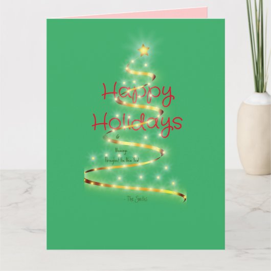 Bénédictions Joyeuses Fêtes Plié Carte de voeux (Devant)