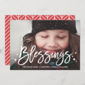 Bénédictions Noël Fêtes Carte photo (Devant / Derrière)