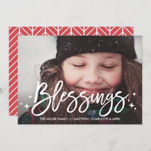 Bénédictions Noël Fêtes Carte photo (Devant / Derrière)