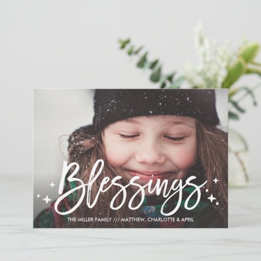 Bénédictions Noël Fêtes Carte photo (Debout devant)