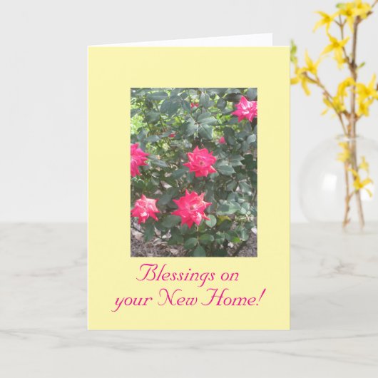 Bénédictions sur votre New Home, carte pliée (Fleur jaune)