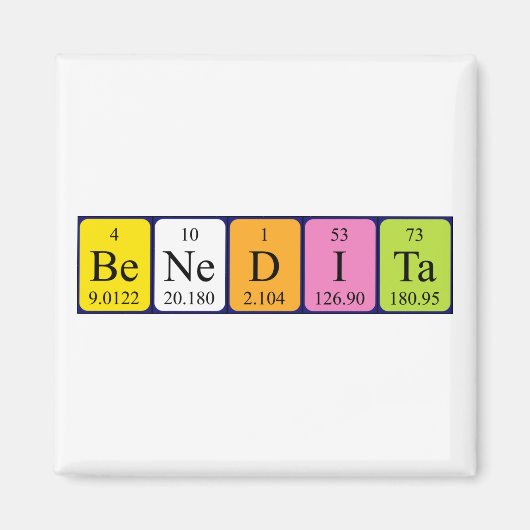 Benedita periodiek table name magnet magneet (Voorkant)