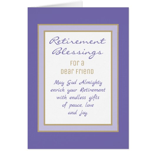 Bénéfices de retraite pour la carte d'ami (Devant)