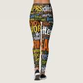 "Benen die spreken: aangepaste Word Cloud-Leggings Leggings (Achterkant)