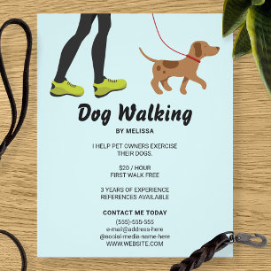 Benen En Een Mooie Bruine Hond - Honden Uitlaatser Flyer