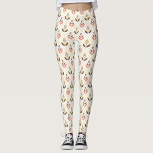 Benen met witte legging met een kleurrijk