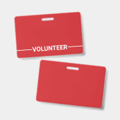 Bénévole Badge Rouge (Avant & arrière)
