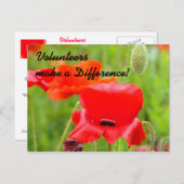 Bénévole Merci Événement par carte postale invitat (Devant / Derrière)