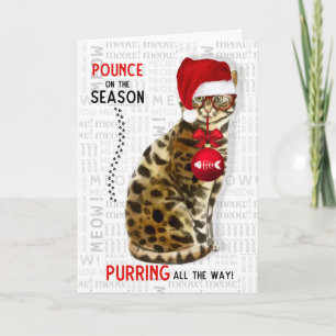 Bengaal Cat Breed Funny Kerstmis Kaart