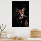Bengaal Cat in een Suit | Mijn mobiliteitscatum |  Poster (Keuken)