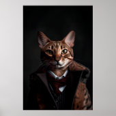 Bengaal Cat in een Suit | Mijn mobiliteitscatum |  Poster (Voorkant)