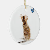 Bengaal kat en vlinder keramisch ornament (Rechts)