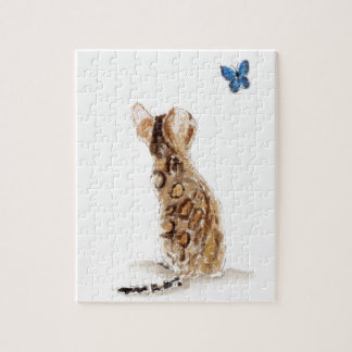 Bengaal kat en vlinder legpuzzel
