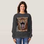 Bengaal Kat Womens Sweatshirt "CRAZY CAT LADY" (Voorkant volledig)