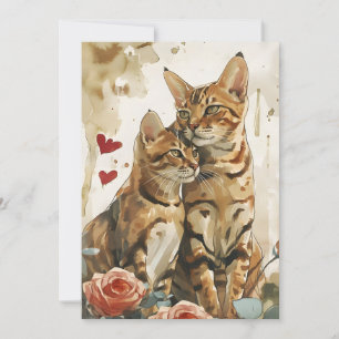 Bengaal katten Valentijnsdag Feestdagenkaart