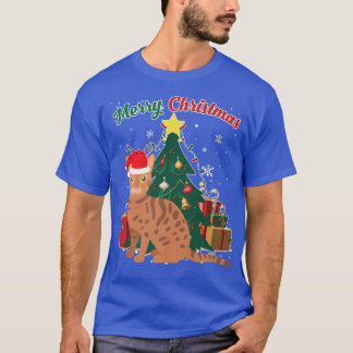 Bengaal kerstboomkat Sneeuwvlokken Cadeau T-shirt