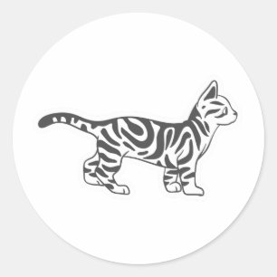 Bengaals kat - Kies achtergrondkleur Ronde Sticker