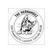 bengaals kattenretouradres rubberstempel (Afrduk)