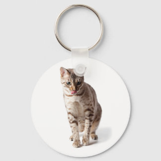 Bengaals Kitten likkende lippen Sleutelhanger